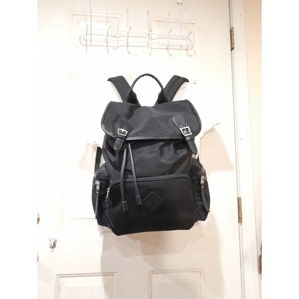 Ergo Baby Backpack, Deluxe Black Diaper Bag, Leather Trim